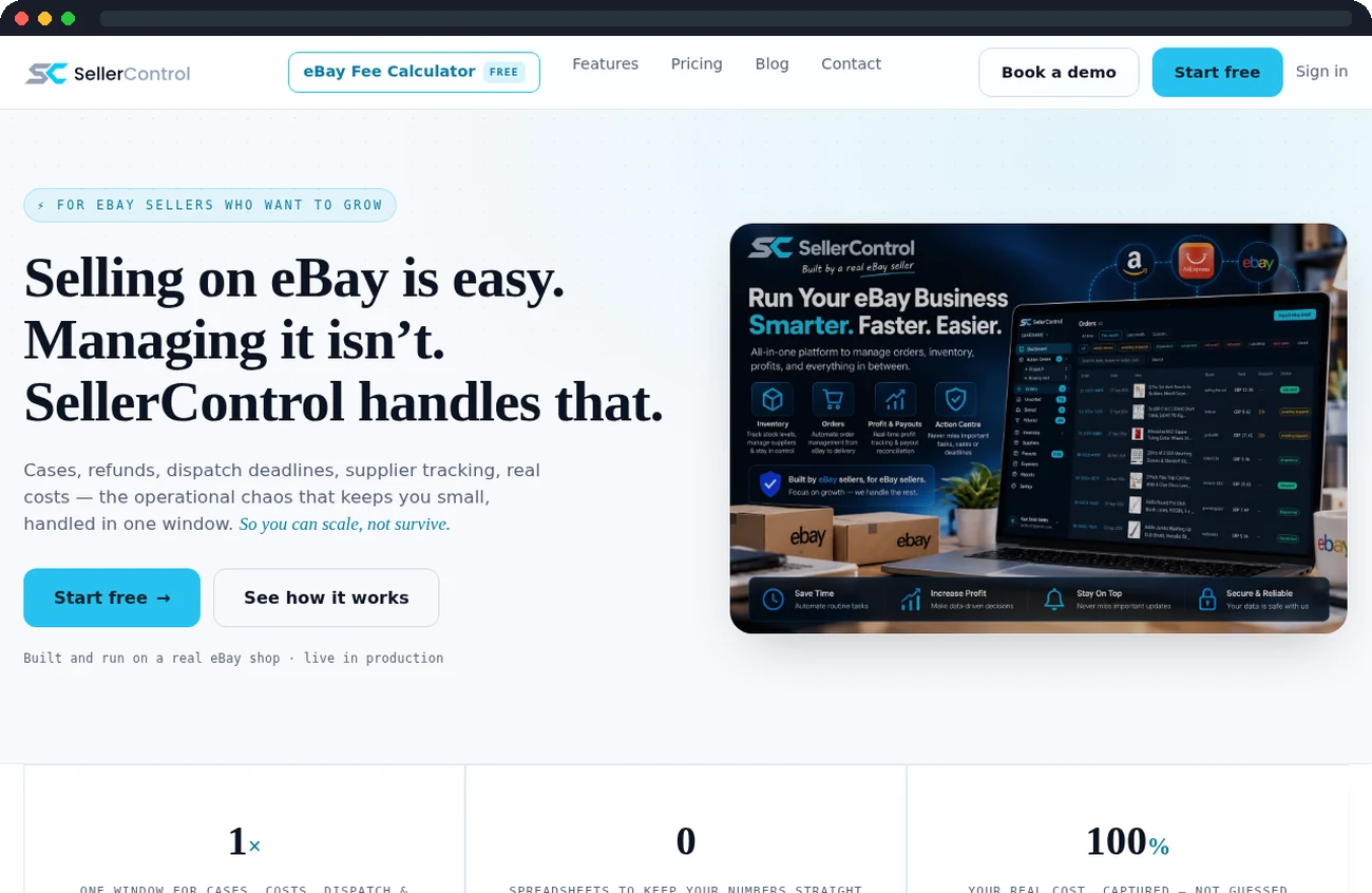 A SellerControl site built by Fynvro Web